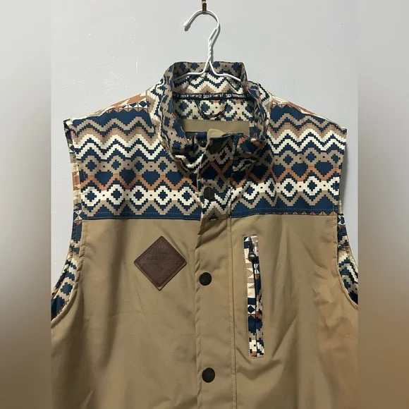 SAga Tan Abstract Patterned Vest - Picture 2 of 11